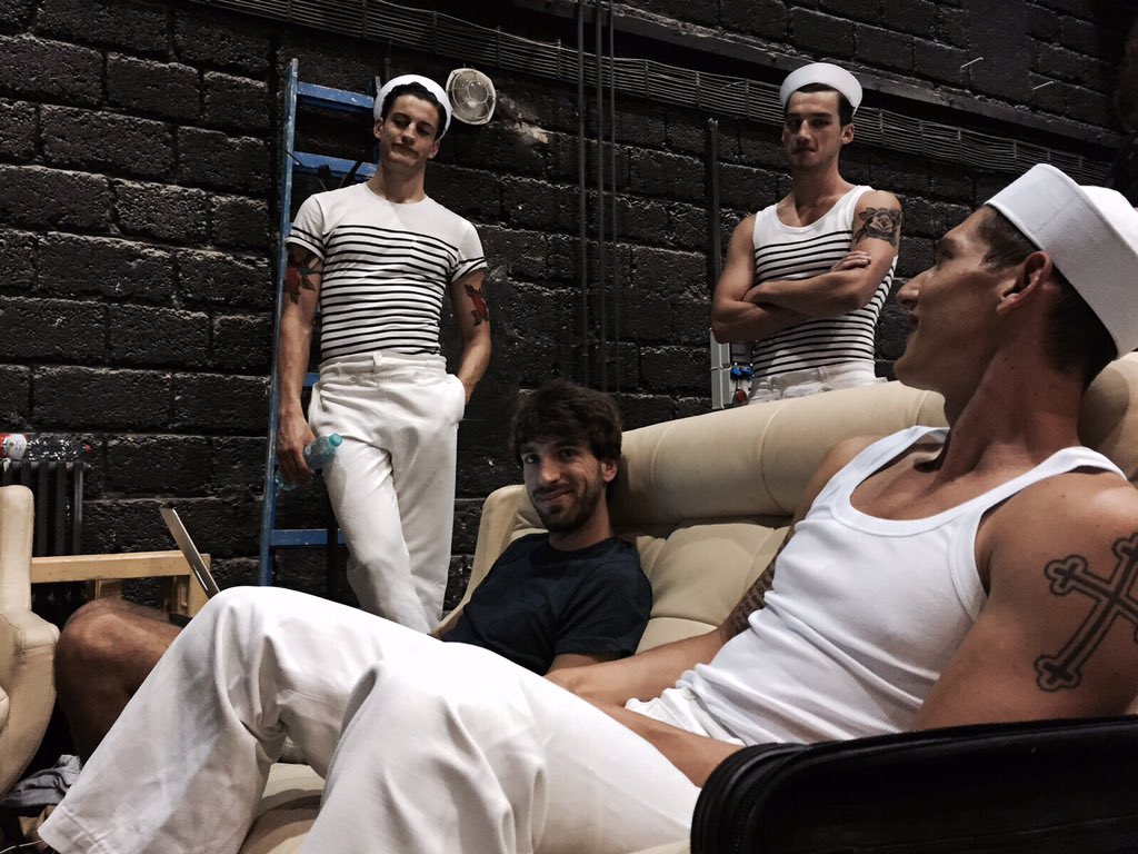 fededelibes's tweet photo. With the Jean Paul Gaultier boys on set. 😇😈 https://t.co/97FH6sJQ5k