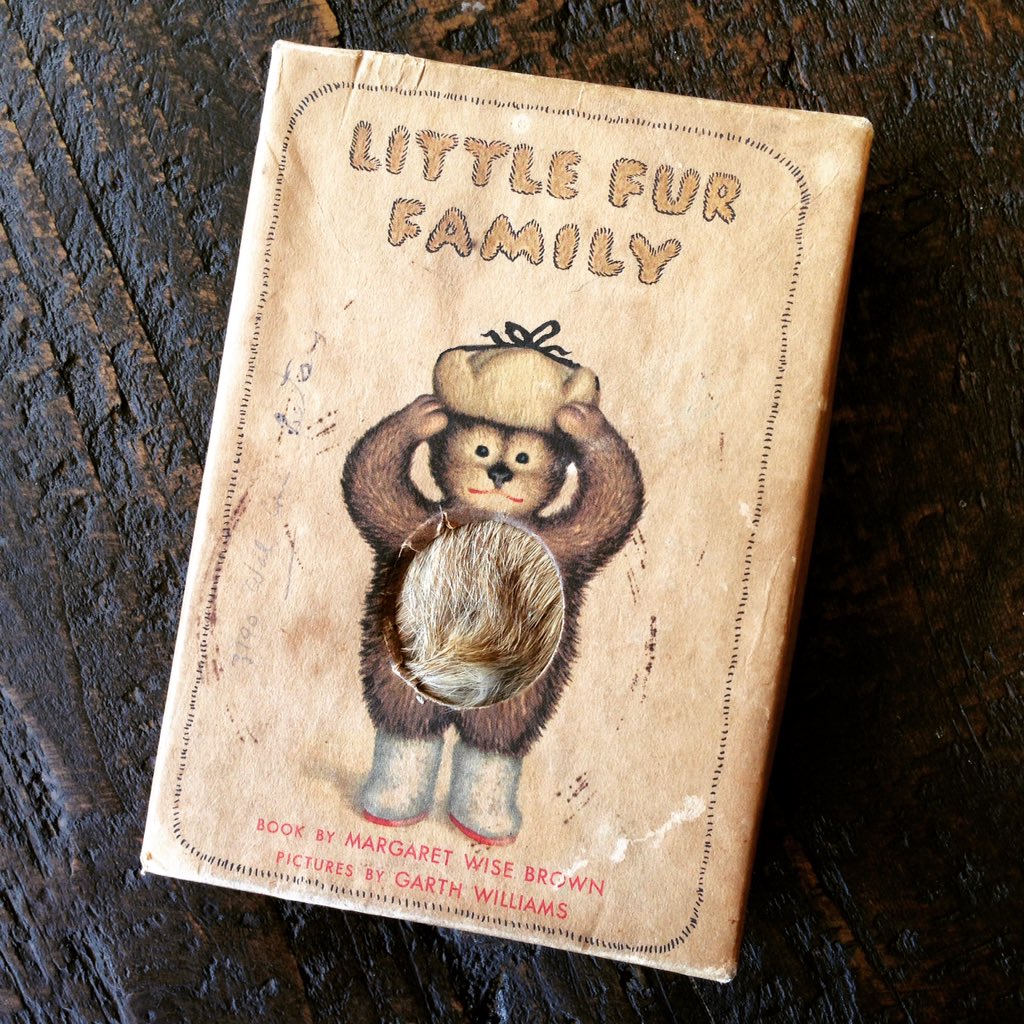 1st edition of MW Brown's 'Little Fur Family' w/ rabbit-fur dust jacket from 1946. #margaretwisebrown #garthwilliams