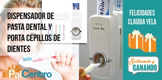 SGanando's tweet photo. ¡Felicidades Claudia Yela Eres la ganadora del Sorteo de un Kit de aseo bucal! cortesía de @palcentro https://t.co/nuXwIwlFtg