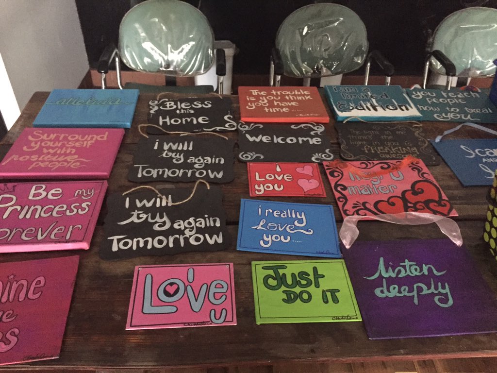 visionintuitive's tweet image. Just a few little paintings and affirmations I'm selling at the shop in cape St Claire , MD