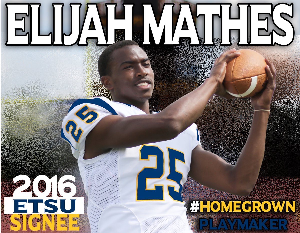 ETSU adds to 2016 signing class..Congratulations <a href="/EJmath25/">Elijah Mathes</a>....<a href="/ETSUFans/">ETSU Fans</a> @ETSU_Andrew  <a href="/CoachG_85/">Chris Grimes</a> <a href="/SoConRecruiting/">SoCon Recruiting</a>