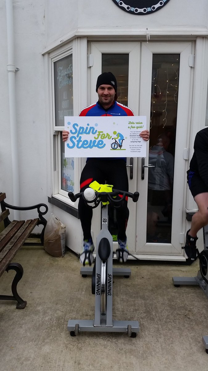 PBT28's tweet photo. Doing my bit for Steve this afternoon at @faustocoffee... #spinforsteve #wakeupsteve https://t.co/XMBgwQFkiT