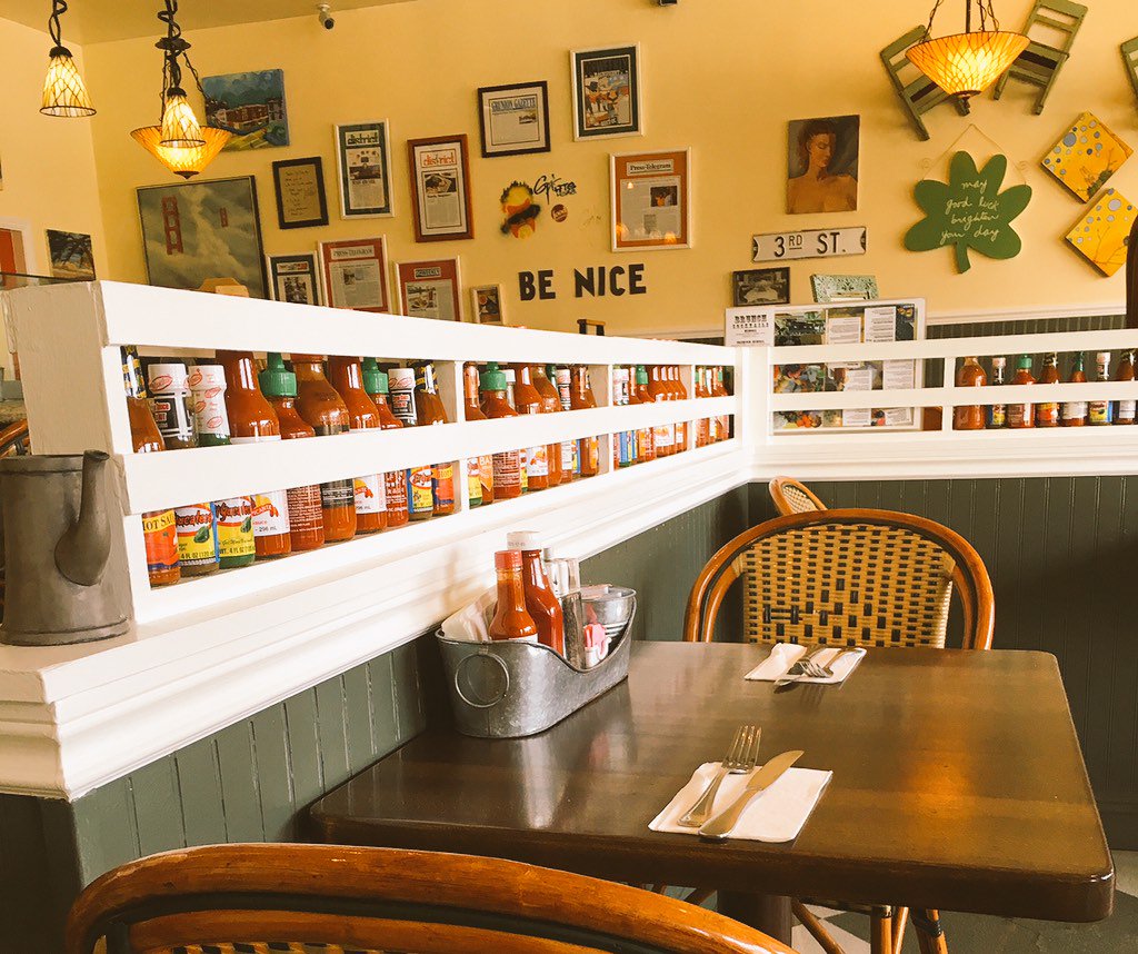 StarlingDiner's tweet photo. Flaming February!  We are stocked to the teeth with hot sauces from all over.  Is this enough for you? https://t.co/j5Ph1YwMAb