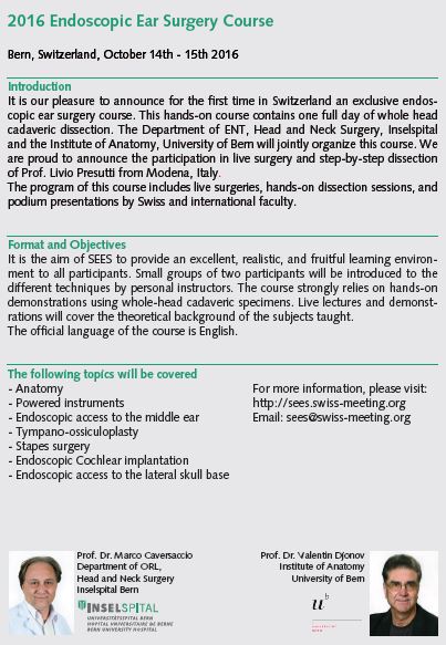 IWGEES_EES's tweet photo. Swiss Endoscopic Ear Surgery Course - https://t.co/Ia637KaQZ9 https://t.co/QDUMyUKjD2