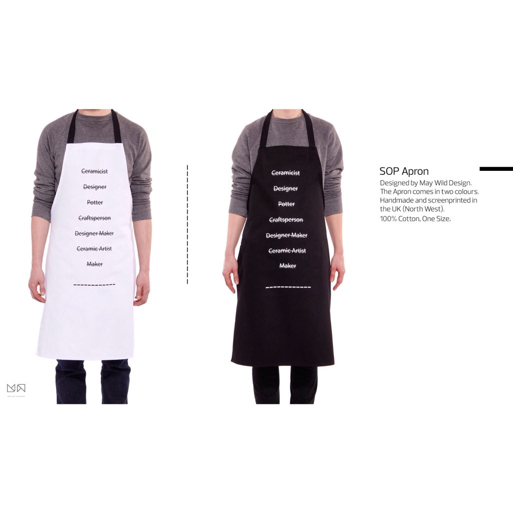 maywildstudio's tweet photo. #SystemsofProduction Apron in white&amp;black.Designed by us.UK made&amp;printed.On our website shop Monday #ceramics #art https://t.co/CbXfaLBwDK