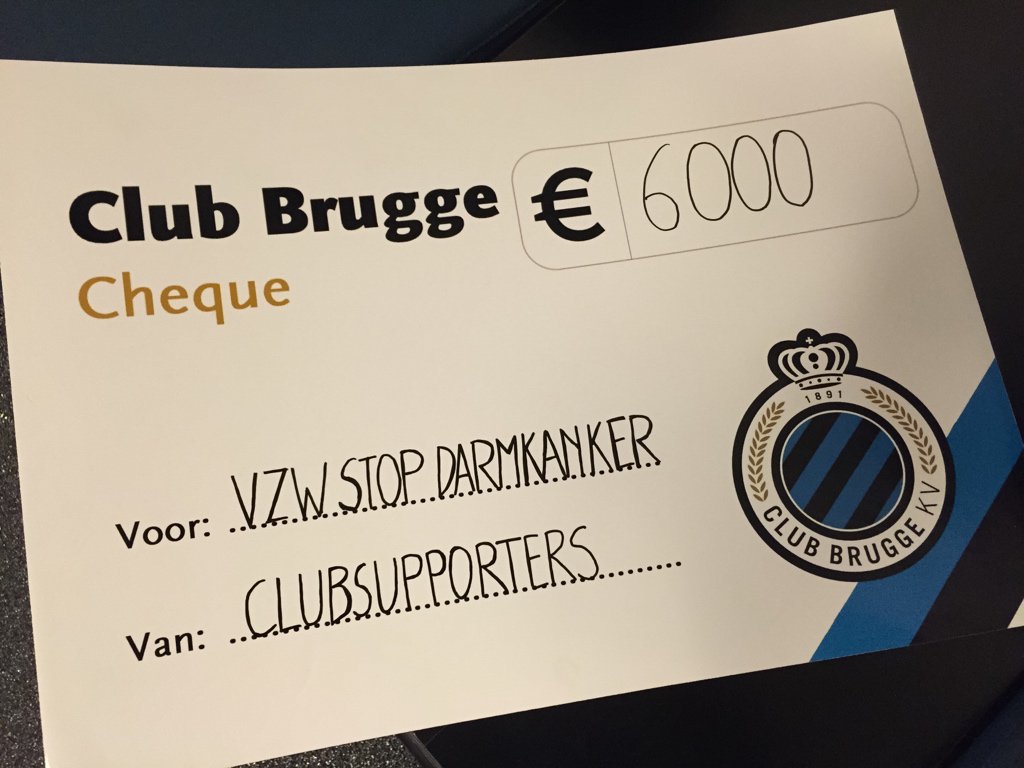 StopDarmkanker's tweet photo. Bedankt @ClubBrugge Foundation #bluearmy supporters #samensterk #clulok RT https://t.co/qNrmpNOfmL
