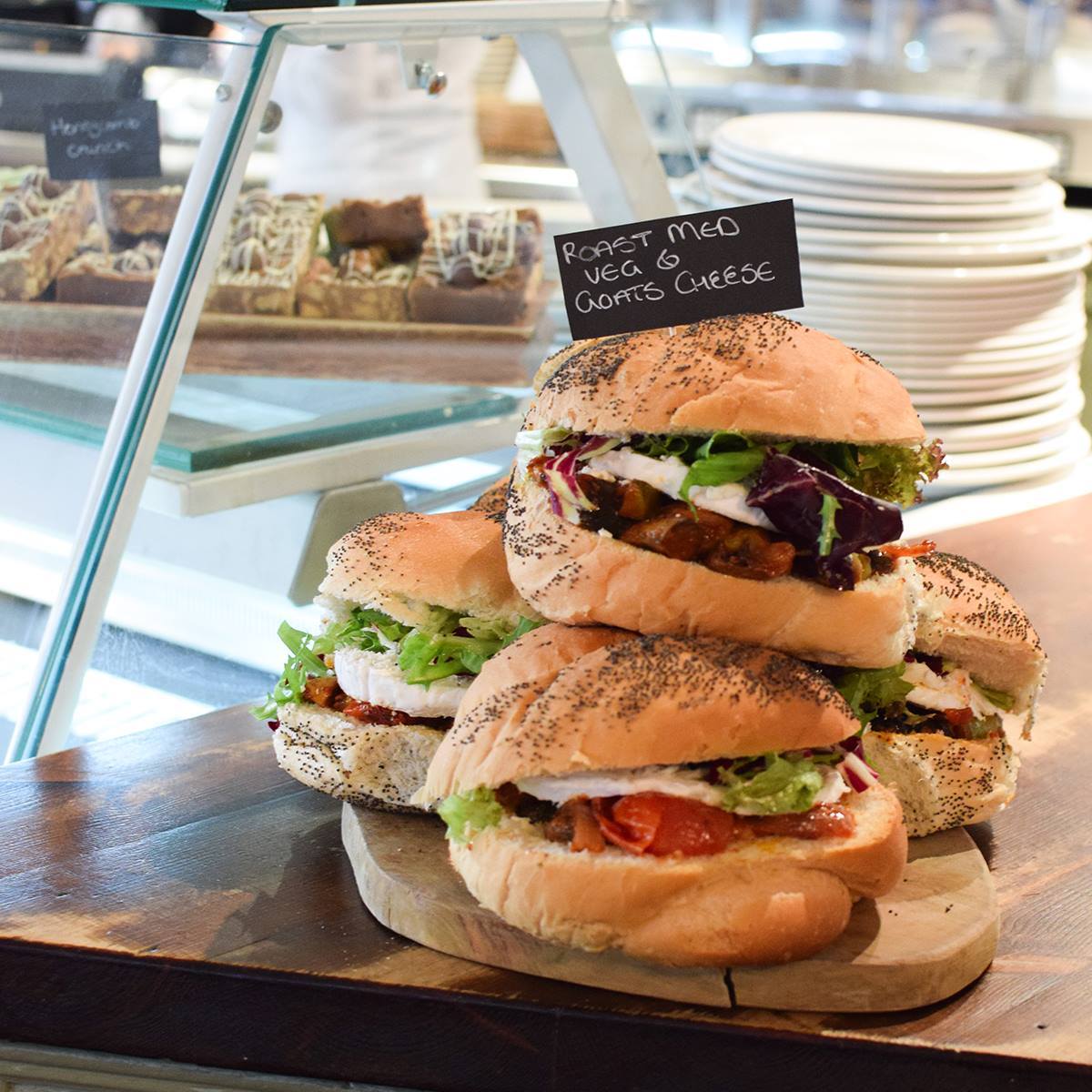 Roast Mediterranean vegetables with goat's cheese - just one of many delicious vegetarian options