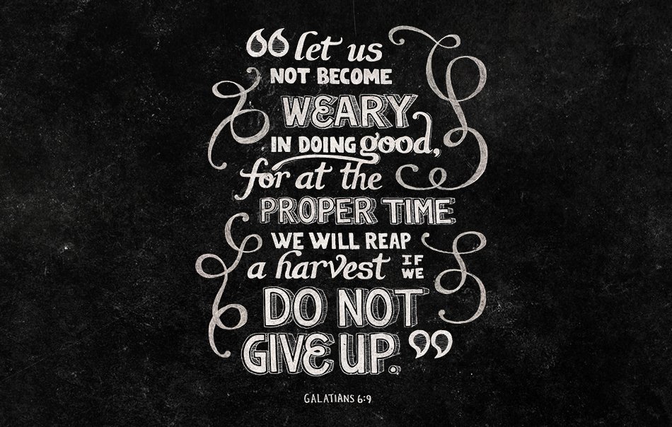 SSM_CORONA's tweet photo. "Let us not become weary in doing good, for at the proper time we will reap a harvest if we do not give up." https://t.co/LEuvsrTeE1