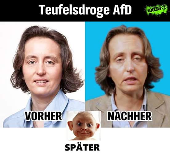 Schraffiert's tweet photo. Teufelsdroge #AFD, schlimmer als #Methylamphetamin. Sagt ja zum Leben #Noafd #nopegida #Nometh https://t.co/eY4lOUruOe