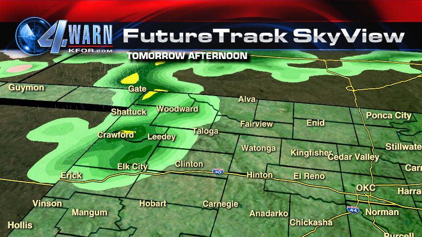 Aaron_Brackett's tweet image. Watching NW #Oklahoma tomorrow afternoon for a few t'showers. No severe expected. #OKWX @kfor