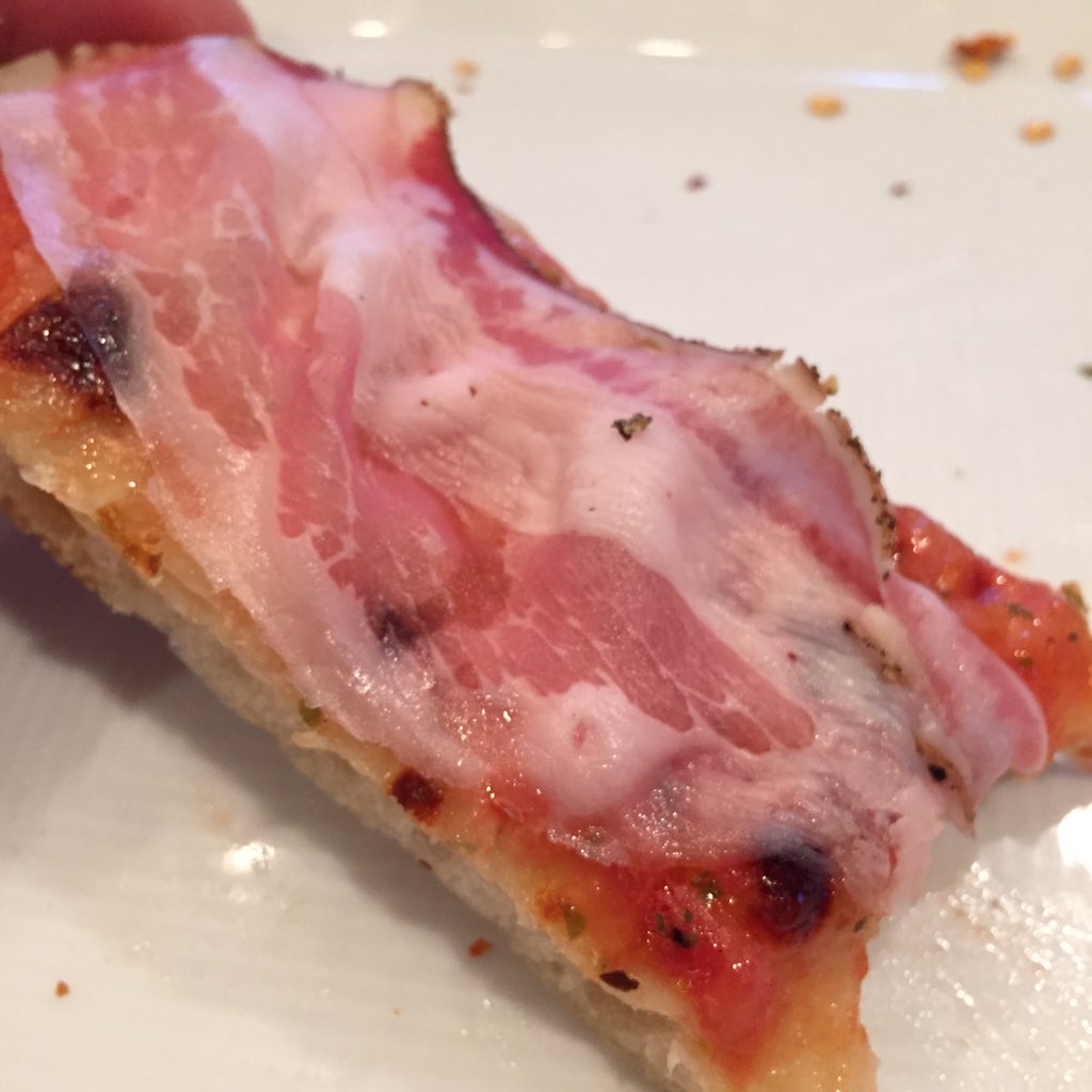 30 day pancetta from <a href="/Heritage_Hogs/">CHF</a> on Roman style pizza. A little young but amazing anyhow.