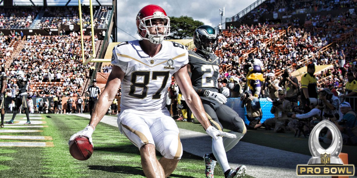 nflnetwork's tweet photo. How does @tkelce like to celebrate his contract extension?

By scoring TDs in the #ProBowl, apparently. https://t.co/VRgddEdW3S