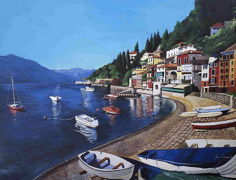 CryptoArtist's tweet photo. Peaceful Day On Lake Como - James Scrivano https://t.co/Q2r4UoamQg https://t.co/zRgiljiL56