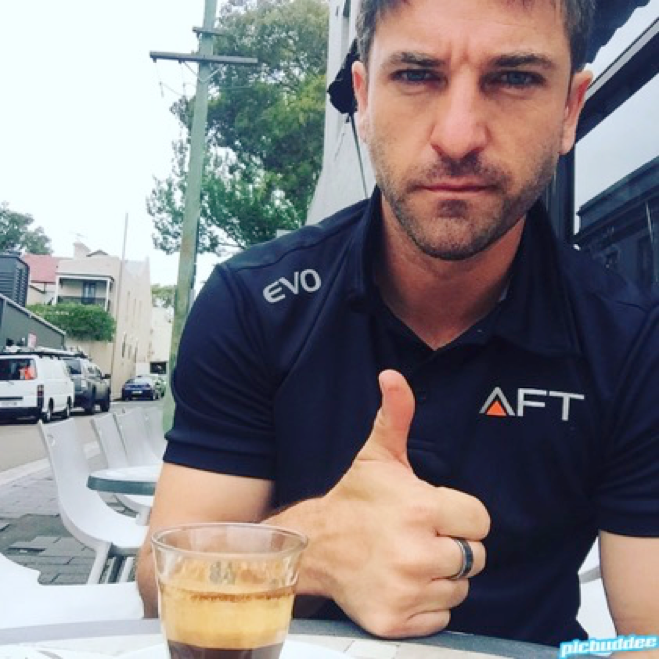 AppForTrainers's tweet photo. Trainer Todd looking the part in @EvoSportswear while enjoying his morning #coffee. https://t.co/tFDXbF86sx