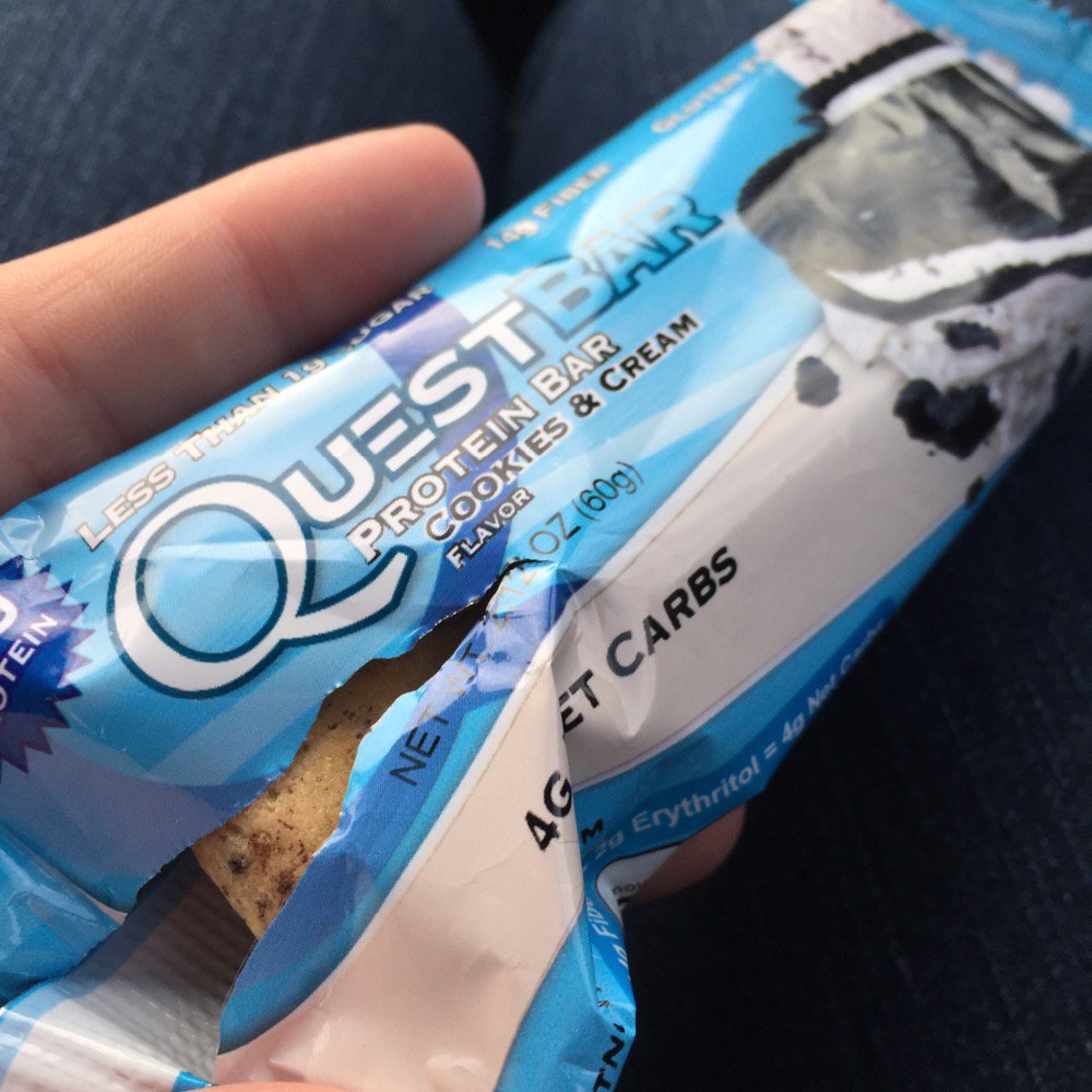 micheleembick's tweet photo. @QuestNutrition Something is wrong with this picture. Bought a cookies and cream- who know's what I got. 😁😔 So Sad. https://t.co/wYDenHpstA