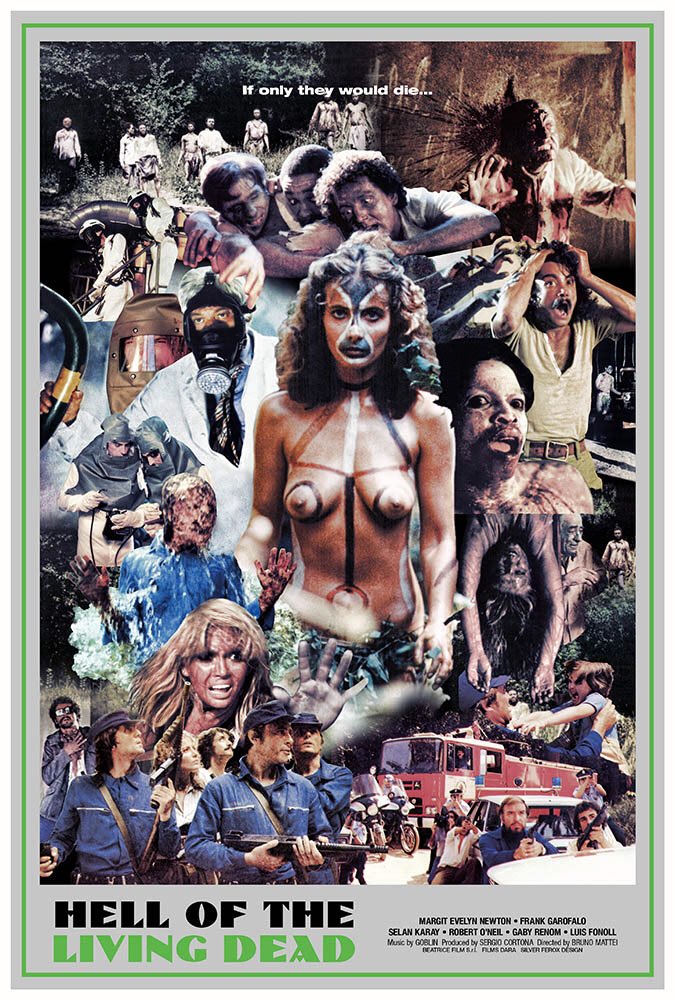 This has Gotta be one of the busiest #horror movie posters I've ever seen #HellOfTheLivingDead #BrunoMattei #zombies