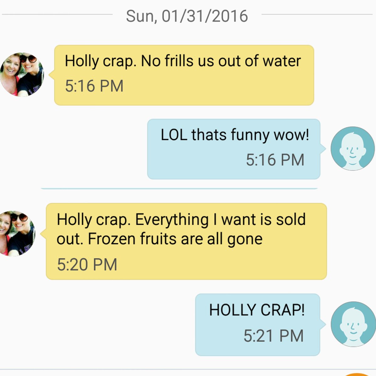 Renee_Kok's tweet photo. Looks like no frills is fresh out of everything. Also looks like my moms vocabulary has improved LOL @Ciara_Kok https://t.co/nqtp1mRmd4