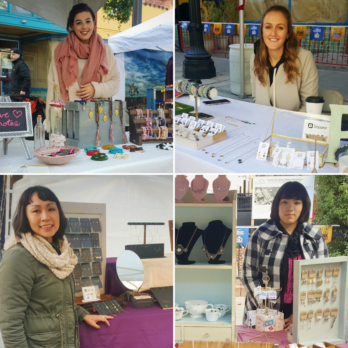 sjmade's tweet photo. (1/3) Meet our amazing local jewelry makers today at #supermakersj. Open til 5 at San Pedro Square! #dtsj https://t.co/XB2j6lcu8m