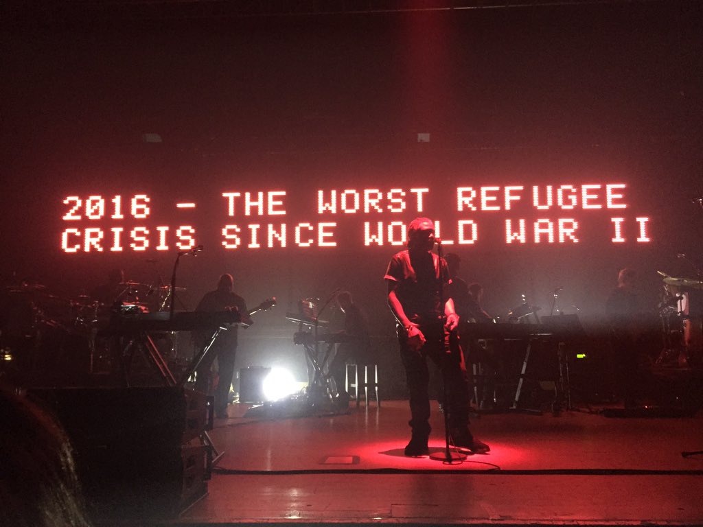 Angsty and brooding with a socio- political visual backdrop, Massive Attack were impressive tonight in Portsmouth.