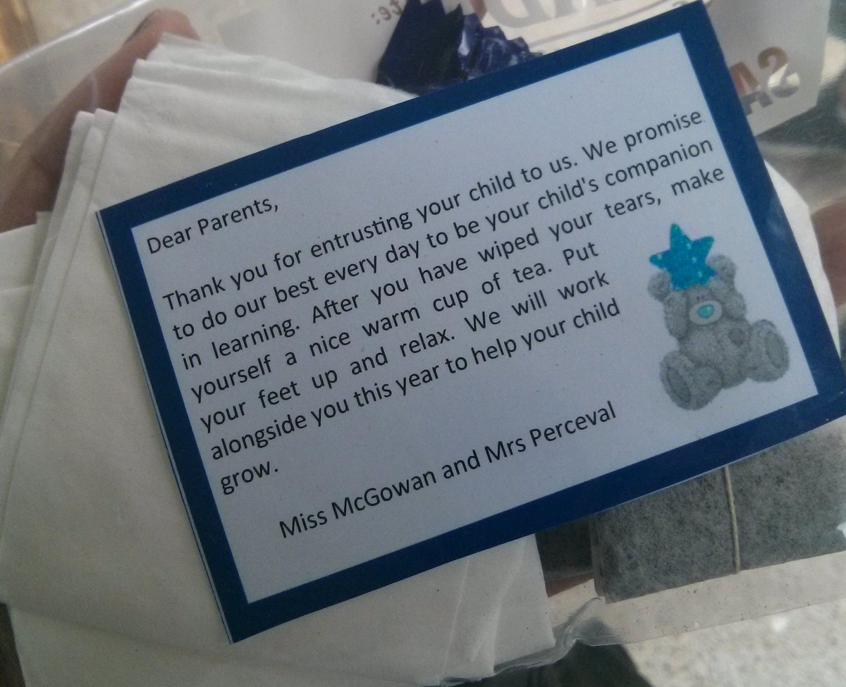 sezzatr0n's tweet photo. The school was handing these out to the mothers this morning haha tissues, tea and chocolate #firstdayofkindy https://t.co/QN4yUA798V