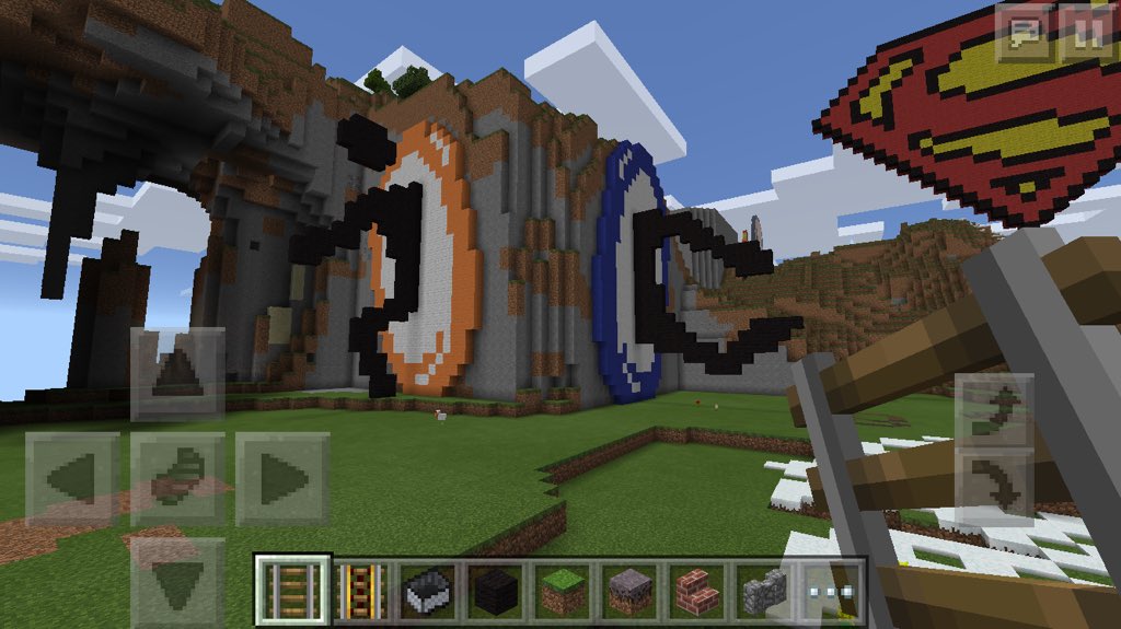 bullsheepparty's tweet photo. My first creative world in #Minecraft Pocket Edition. If you like this let me know to upload more. #portal #superman https://t.co/1vDqIBeb4T