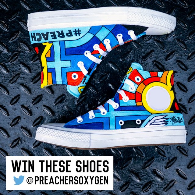 MiyaBailey's tweet image. #PreachersATLGiveaway by @Oxygen! RT for a chance to win these custom hand-painted sneakers by me :-) #MiyaBailey