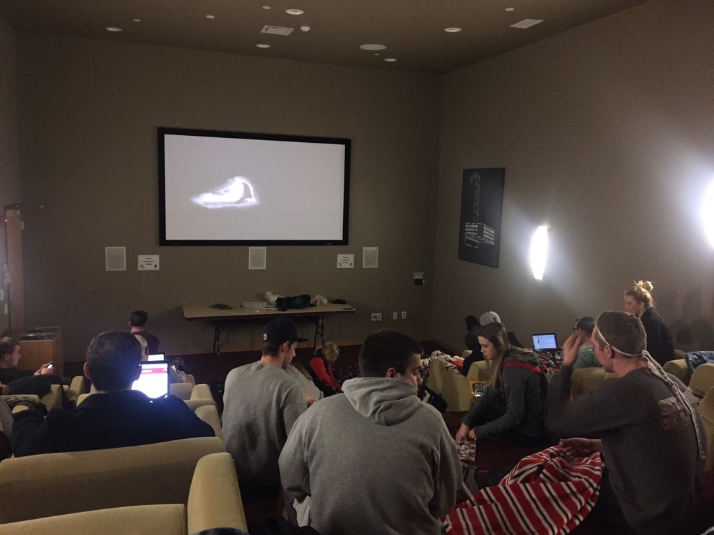 DSP_ISU's tweet photo. Movie night and making blankets for kids #BecauseofDSP https://t.co/r8TY24rG2O