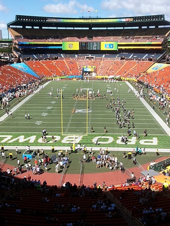 Aloha Stadium ... the warm up began for the NFL players Pro Bowl 2016. Hey NASA how about a picture from space