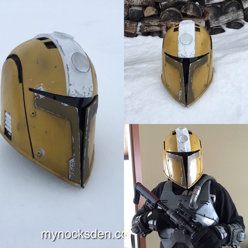 #SWTOR Fondry Helmet finished! Production photos on my website, mynocksden.com #mando