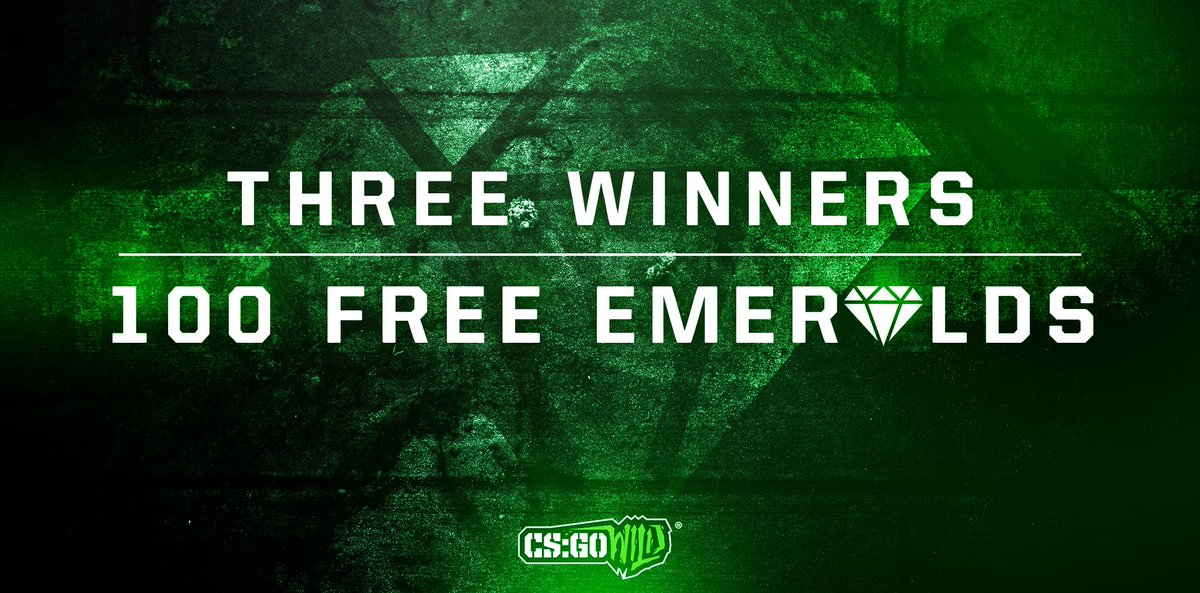 In the next hour, THREE lucky players on csgowild.com will win 100 FREE Emeralds each!