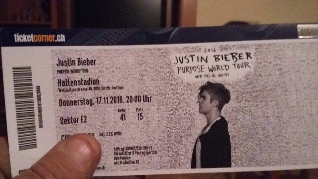 immaJBieber's tweet photo. @justinbieber PURPOSE WORLD TOUR IN ZURICH ❤️❤️❤️
after five years I will see for the first time!! So happy! 😍😍 https://t.co/BWj0ay8Ya4