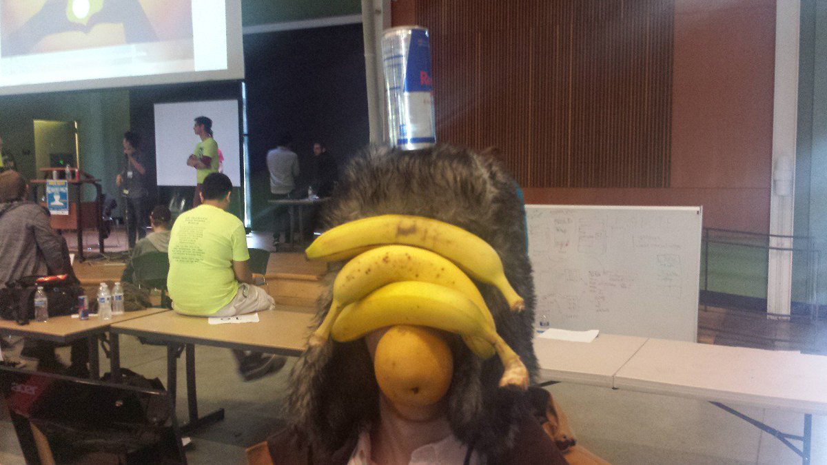 pythondreams's tweet photo. Mythical UCSC Hackathon fruit beast. #HackUCSC https://t.co/GJYvMuFhcZ