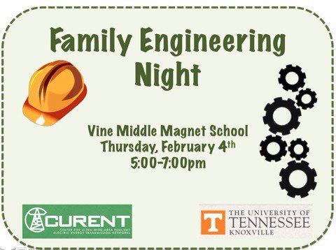Join us for food and family fun at this week's Engineering Night <a href="/VineMSKnox/">Vine Middle Magnet</a>! @KCSinnovation
