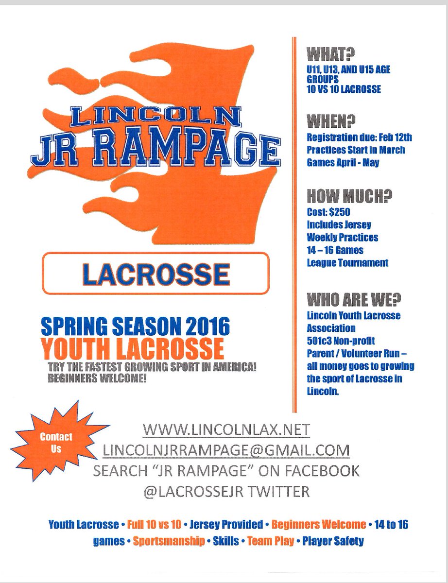 LacrosseJr's tweet photo. Spring registration is happening now. https://t.co/pjXigzw4xM