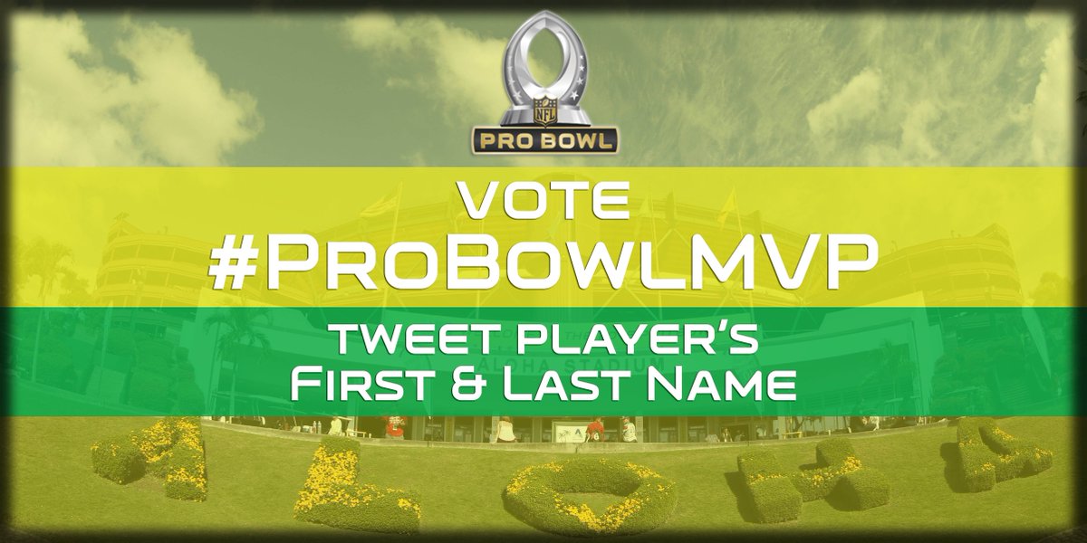 nflnetwork's tweet photo. DON'T FORGET: Help us choose the Pro Bowl MVP!

Tweet #ProBowlMVP + player’s first &amp; last name. https://t.co/tN08y58goH