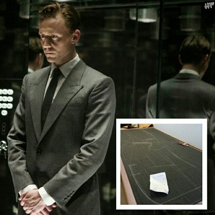 HiddlesFashion's tweet photo. #TomHiddleston wearing a bespoke #chriskerr herringbone suit in #HighRise https://t.co/8sDZln0oNj #hiddlesfashion https://t.co/4qL0RNlWZE