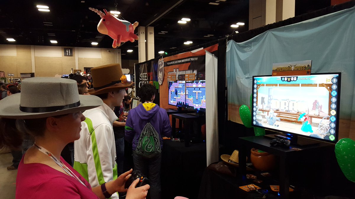 bachman_natalie's tweet image. Playing #WesternPress with #ZyJerasca at #OfficialPAXSouth2016