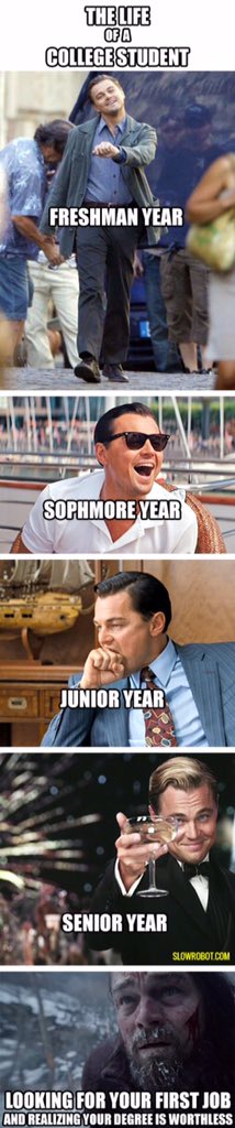 BUBlockParty16's tweet image. The life of a college kid as described by the man himself Leonardo Dicaprio