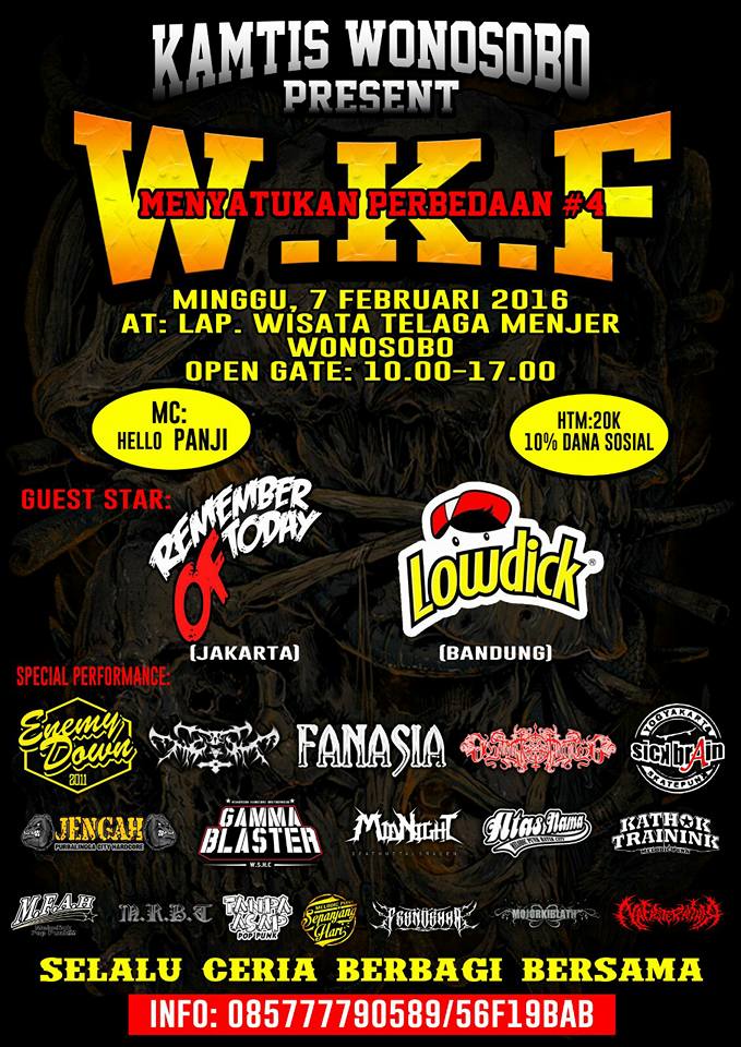 ramaikan wonosobo
MINGGU 7 feb LOWDICK live di .lap.wisata telaga menjer WONOSOBO
LOWDICK ON THESTAGE JAM 3 SORE .