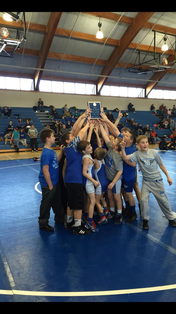 LD Elementary Celebrating 5 and 0 victory at home!!! @LDFalconWrestle