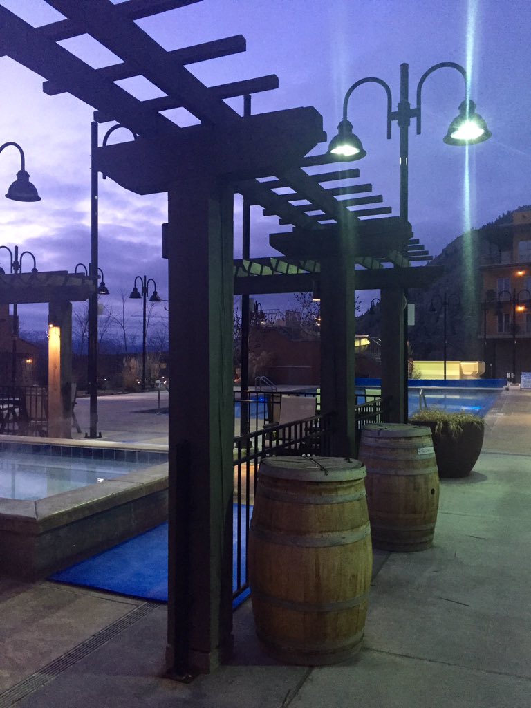 Twilight at our pool and hot tub tonight