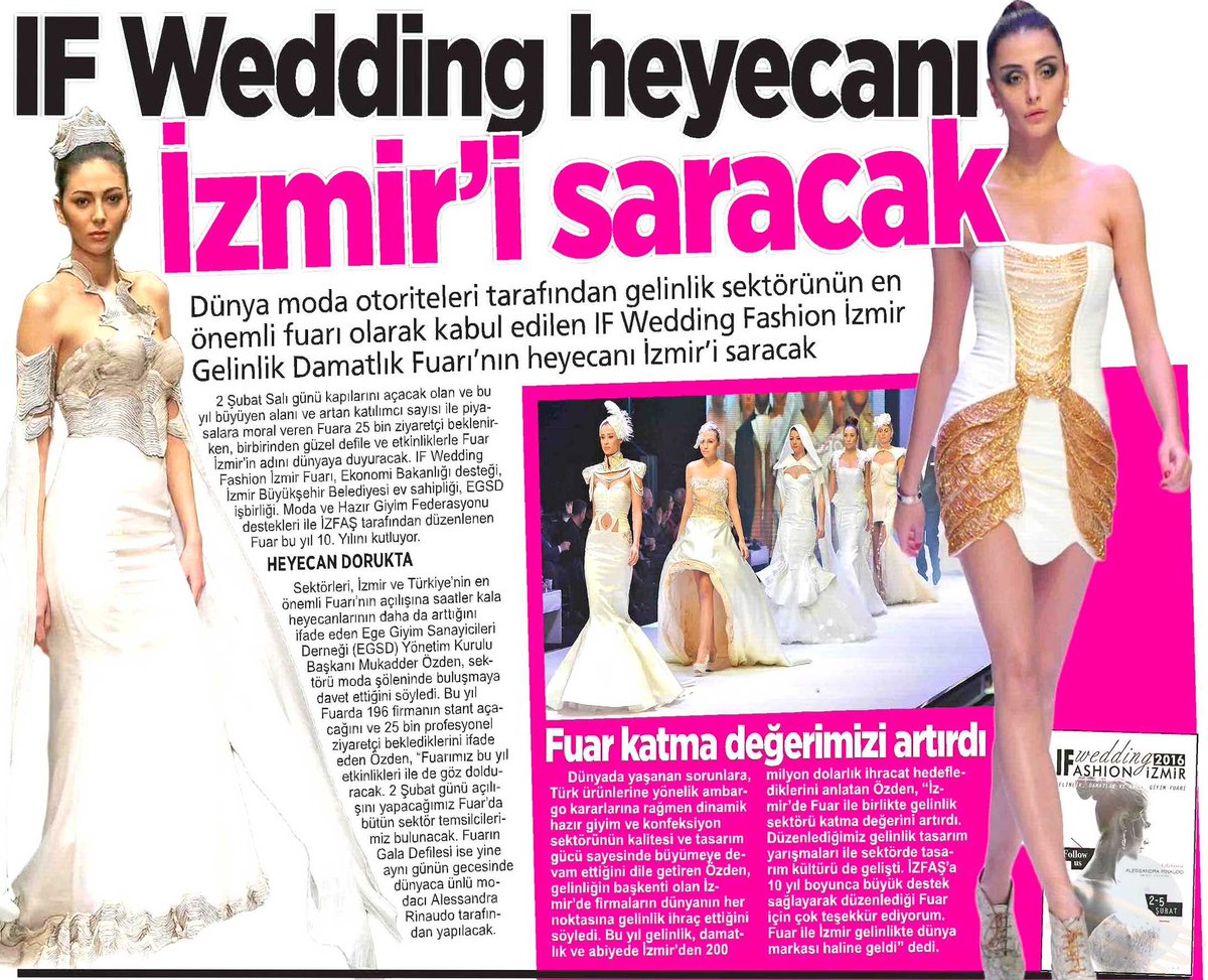 IFWEDDING's tweet photo. IF WEDDING heyecanı İzmir'i saracak.
#ifwedding #ifwedding2016 #izmir #gelinlik #wedding #moda #fashion #fuar #egsd https://t.co/G3tKKtxkp8
