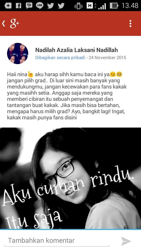 Nihamids's tweet photo. RT Jangan kecewakan fans kamu @H_NinaJKT48 @ninahmdh02 semangat https://t.co/YaBsT74gaV https://t.co/qHKirET0x6 (TimHamids)