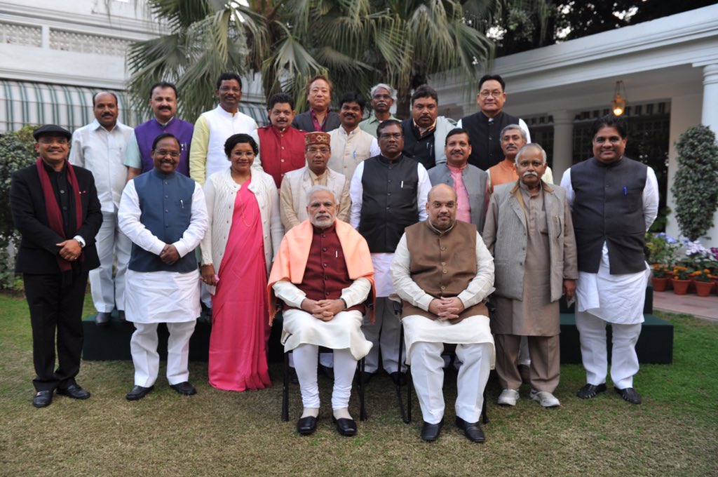 narendramodi's tweet photo. Through Sunday, had extensive &amp; satisfying meetings with various Party Morchas. Interacted with many Karyakartas. https://t.co/jIF69CSfXr
