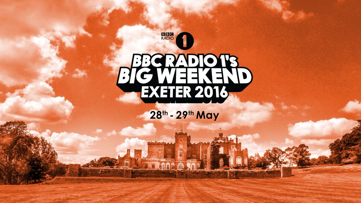 BBCR1's tweet photo. We can now reveal that #BigWeekend 2016 will be in... Exeter on 28th-29th May https://t.co/4t4HBZtjzI https://t.co/LdtDceZ6pL