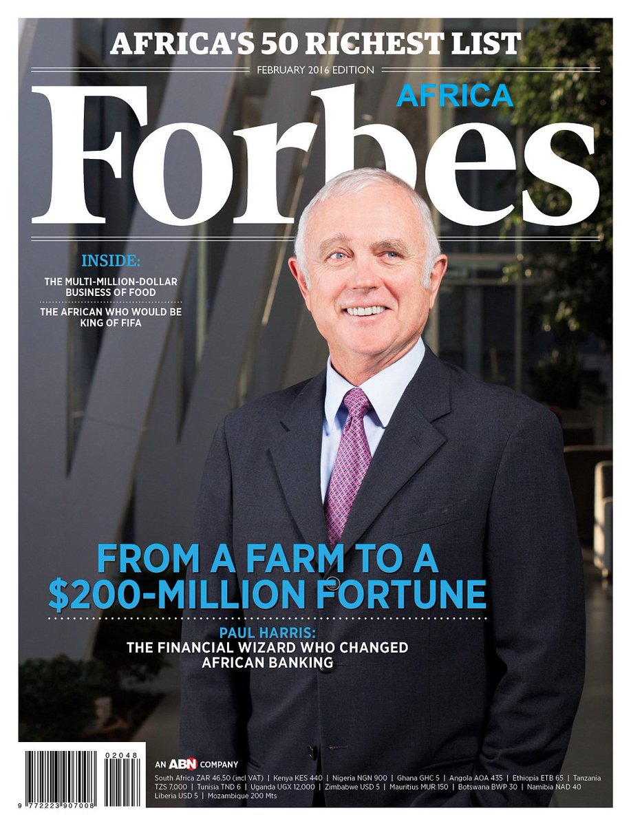 forbesafrica Feb cover features Paul Harris,The Financial wizard who  changed African banking.On shelves from today.