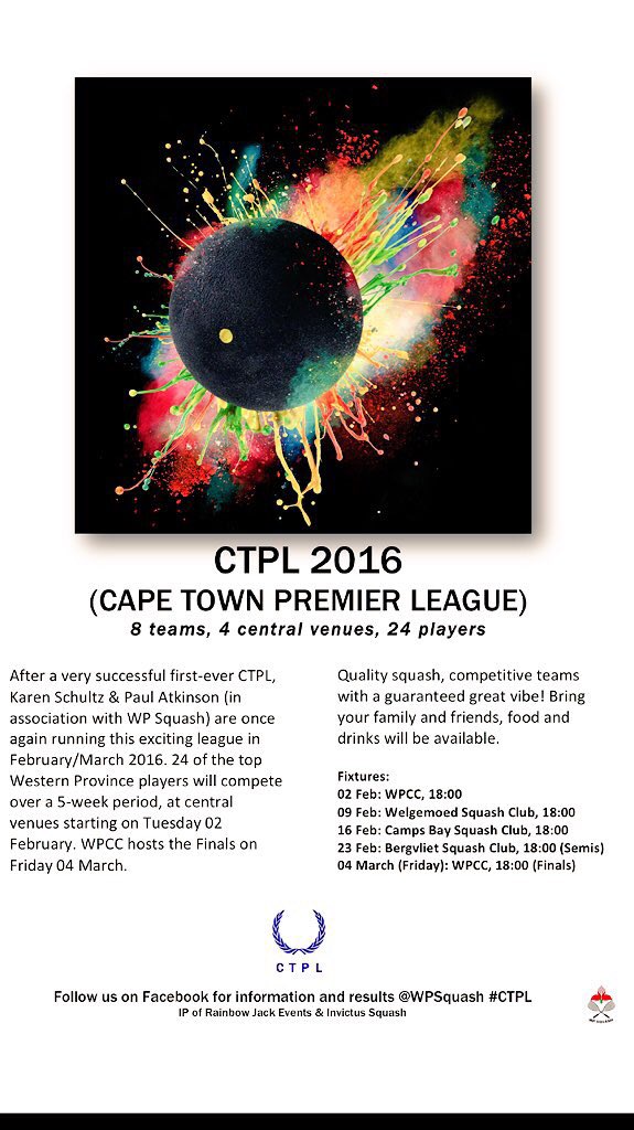 #CTPL kicks off tomorrow night. 6pm at WPCC. New teams. New season. 24 of WP and SA's top players all at one venue.