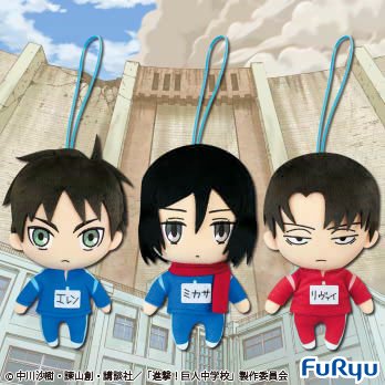 景品情報】進撃！巨人中学校 キャラクターぬいぐるみ 2/23登場予定です