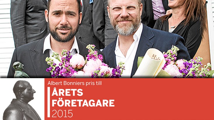 dagensindustri's tweet photo. 2014 vann Acnes Jonny Johansson och Mikael Schiller. Nominera nu till #aretsforetagare 2015 https://t.co/xuc5oWIDRk https://t.co/ia5ckMdk2f