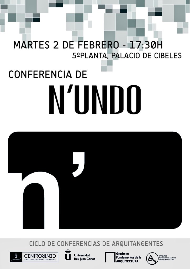 ArqURJC's tweet photo. Buenos días!!!
Mañana conferencia de @nUNDO_ en #Arquitangentes !!!! 😬😬 https://t.co/fuZNS7VLRr